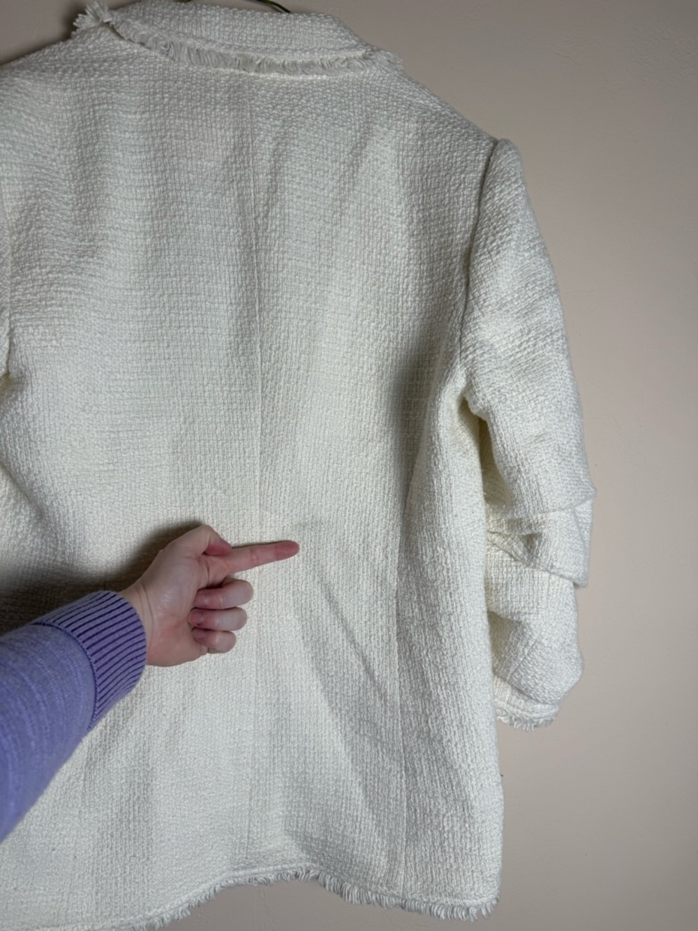 Cinq a Sept Bouclé Khloe Blazer in Gardenia Size 10 Textured White Jacket - Picture 10 of 10